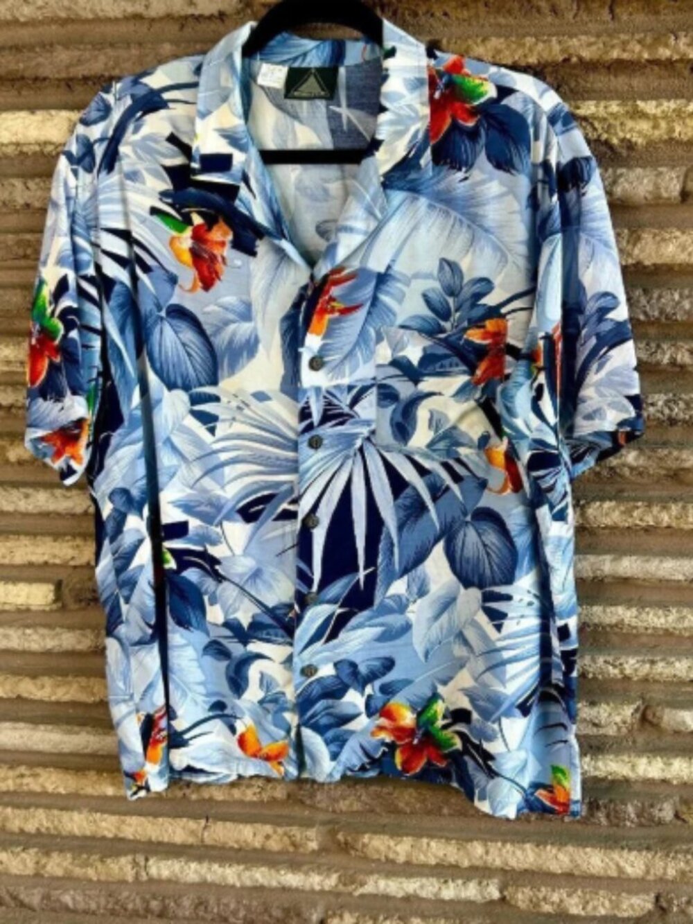 Kennington Vintage Men's Hawaiian Floral Short Sleeve Camp Shirt Size Large